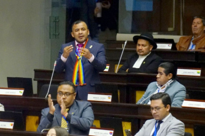 El asambleísta José Luis Nango acudió el 20 de julio de 2025 al último día del VIII Congreso de la Conaie que se desarrolla en Quito.