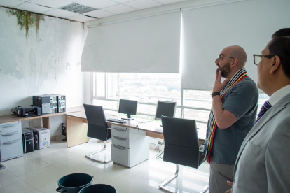 Recorrido de autoridades del Consejo de la Judicatura (CJ) en instalaciones con daños.