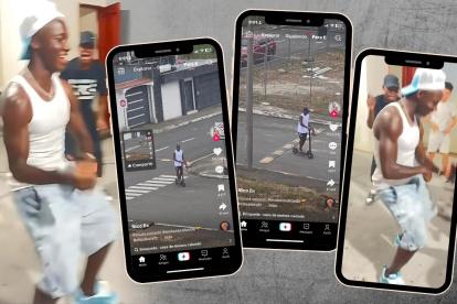 Moisés Caicedo pasándola de lo mejor en sus vacaciones, bailando y en patineta.