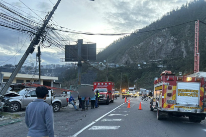 Siniestro de tránsito en la Av. Simón Bolívar, sector de Miravalle.