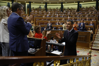 Fotografía de archivo del presidente del Gobierno, Pedro Sánchez, durante el pleno del Congreso de los Diputados.