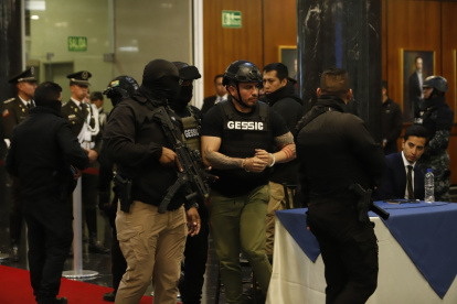 Daniel Salcedo, sentenciado por delincuencia organizada, estuvo en la Asamblea el 17 de julio de 2025.