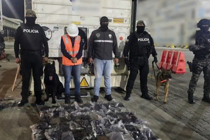Canes detectan droga en contenedores con fruta en puerto de Guayaquil