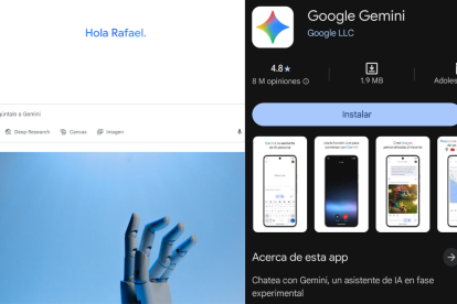La nueva versión de Gemini ofrece accesos rápidos para escribir, crear código e investigar con inteligencia artificial