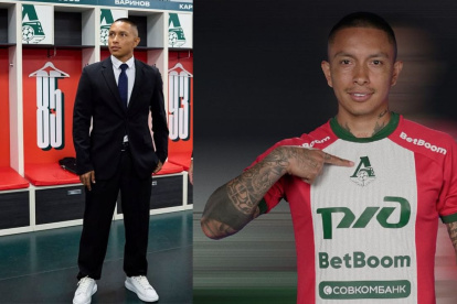 Cristian Ramírez y su nuevo equipo el Lokomotiv de Rusia.
