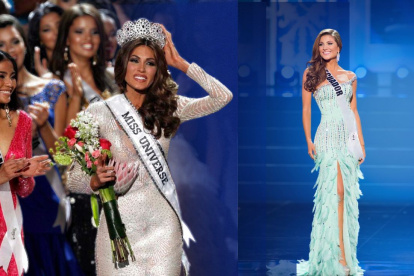 María Gabriela Isler y Constanza Báez durante su participación en Miss Universo 2013