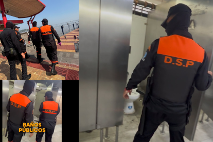 Personal de seguridad vigila el Malecón 2000.