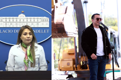 Carolina Jaramillo se encargó de anunciar los 5.000 despidos. El presidente Daniel Noboa acude a inauguraciones y colocaciones de primeras piedras de obras.