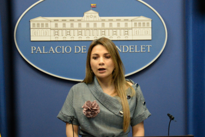 Carolina Jaramillo, vocera del Gobierno, durante la rueda de prensa sobre la Consulta Popular de 2025.