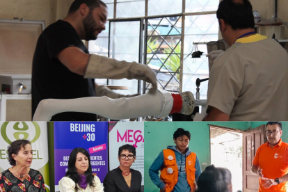 Collage con fotos de organizaciones como Fundación Hermano Miguel, Coalición de Mujeres, Alas de Colibrí, etc