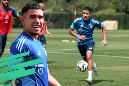 Kendry Páez durante su entrenamiento con el Racing de Estrasburgo del martes 5 de agosto.