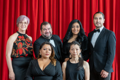 La soprano María Fernanda Argotti, la mezzosoprano Andrea Cóndor, el tenor Jorge Cassis y el barítono Olmes Nogales (integrantes de la Escuela Líric
