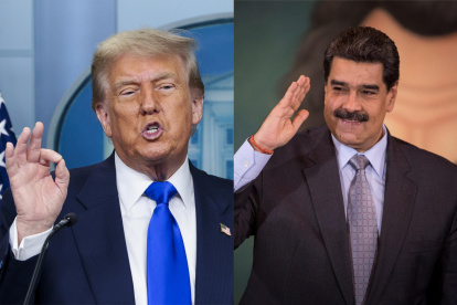 El presidente de Estados Unidos, Donald Trump (i), y el presidente de Venezuela, Nicolás Maduro.