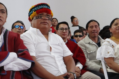 El nuevo presidente de la Conaie, Marlon Vargas, lanzó un mensaje a Daniel Noboa, durante la ceremonia de entrega del bastón de mando de la organización indígena