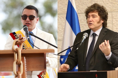 Daniel Noboa y Javier Milei, presidentes ecuatoriano y argentino, han reducido el número de ministerios.