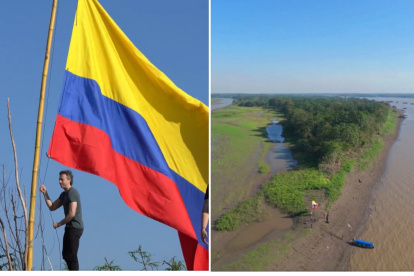 El precandidato presidencial de Colombia, Daniel Quintero, habría colocado la bandera colombiana en Santa Rosa.