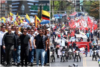El mensaje fue difundido mientras Noboa lideraba una marcha desde el puente del Guambra hasta la sede de la Corte Constitucional.