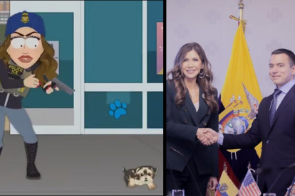 La funcionaria, parodiada en la serie South Park, estuvo de visita en Ecuador el pasado 1 de agosto.