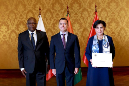 Embajadores de Eslovaquia, Costa de Marfil y Vietnam presentan sus cartas a Daniel Noboa en Carondelet