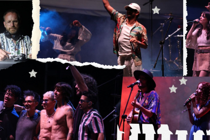 Artistas en el escenario de Saca El Diablo.