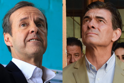 Combo de dos fotografías donde aparecen Jorge Quiroga (i) y Rodrigo Paz Pereira.