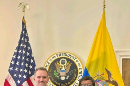 Jamieson Greer, embajador de Estados Unidos y el ministro de Producción, Luis Alberto Jaramillo.