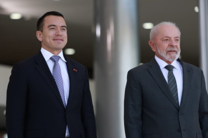 En el Palacio de Planalto, el presidente Daniel Noboa y su delegación fueron recibidos por su homólogo de Brasil, LulaOficial