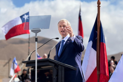 El candidato presidencial José Antonio Kast, durante el lanzamiento de su campaña este lunes 18 de agosto de 2025, en Antofagasta (Chile).
