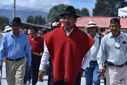 El exdirigente de la Conaie Leonidas Iza denunció hostigamiento en su contra el 18 de agosto de 2025.