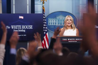 La portavoz de la Casa Blanca, Karoline Leavitt.