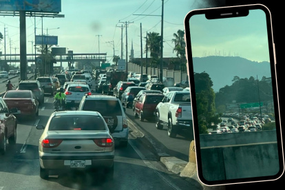 La congestión vehicular se extendió hasta la avenida Carlos Julio Arosemena, la tarde de este martes 19 de agosto.