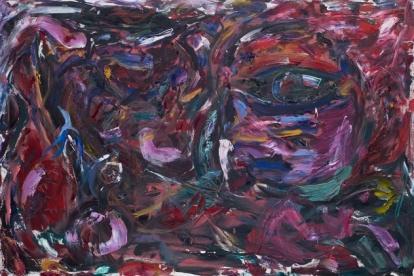 La muestra combina pinceladas gestuales, fotografía fragmentada y composiciones abstractas.