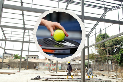 En Urdesa se levantó la estructura para las dos canchas de pádel que el Municipio de Guayaquil prevé entregar en octubre del 2025.