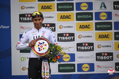 Narváez ocupó el segundo lugar del podio que ganó Soren Wærenskjold (Uno-X Mobility) y completó Riley Sheehan (Israel).