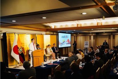 El presidente Daniel Noboa en la visita en Japón para dar pasos a un acuerdo comercial con este país.