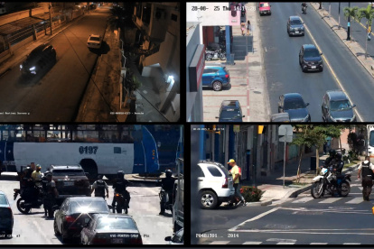 En un vehículo negro se transportaban los hombres que intentaron robar a residentes de la ciudadela Miraflores, en el norte de Guayaquil.