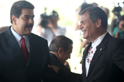 Rafael Correa y los políticos del correísmo defienden a Nicolás Maduro, a quien Estados Unidos señala como cabeza del Cártel de los Soles.