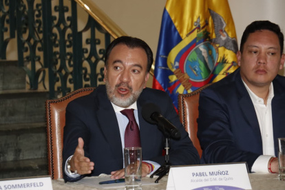 Este martes, los alcaldes de Quito, Pabel Muñoz; de Guayaquil, Aquiles Álvarez; y de Cuenca, Cristian Zamora, mantuvieron una reunión con la canciller Gabriela Sommerfeld y el ministro John Reimberg.