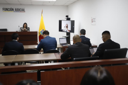 Audiencia caso Fernando Villavicencio en el complejo judicial norte de Quito.