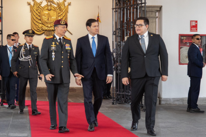 Marco Rubio llegó a Carondelet para mantener una reunión junto a Daniel Noboa.