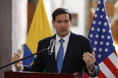 El secretario Marco Rubio participó en una rueda de prensa conjunta con la canciller Gabriela Sommerfeld.
