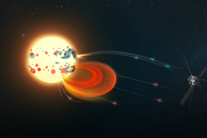 Describen cómo se forman las partículas energéticas que expulsa el Sol.