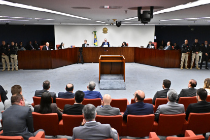 Fotografía general del juicio por intento de golpe de Estado del expresidente de Brasil Jair Bolsonaro este martes, 9 de septiembre de 2025, en Brasilia (Brasil).