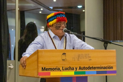 El presidente de la Conaie Marlon Vargas estuvo a la cabeza del Consejo Ampliado.