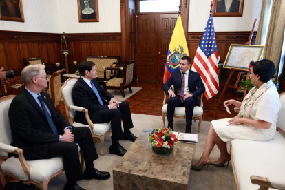 El presidente Daniel Noboa se reunió con el secretario e Estado de Estados Unidos el pasado 4 de septiembre de 2025.