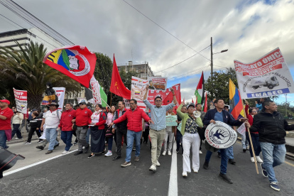 El presidente de la Unión Nacional de Educadores (UNE), Andrés Quishpe.