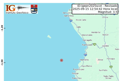Temblores han sacudido la costa ecuatoriana este 15 de septiembre.