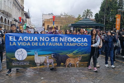 Miles de personas marcharon por las calles de Cuenca en rechazo del proyecto Loma Larga, en Quimsacocha.