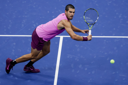 Carlos Alcaraz durante el Us Open, último torneo que se proclamó campeón.