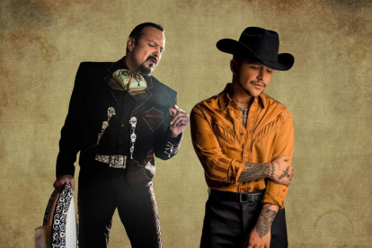 Pepe Aguilar y su yerno Christian Nodal.